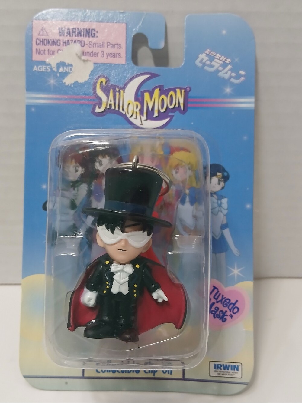Sailor Moon Tuxedo Mask Collectible Clip-On 2000 Irwin New In Box